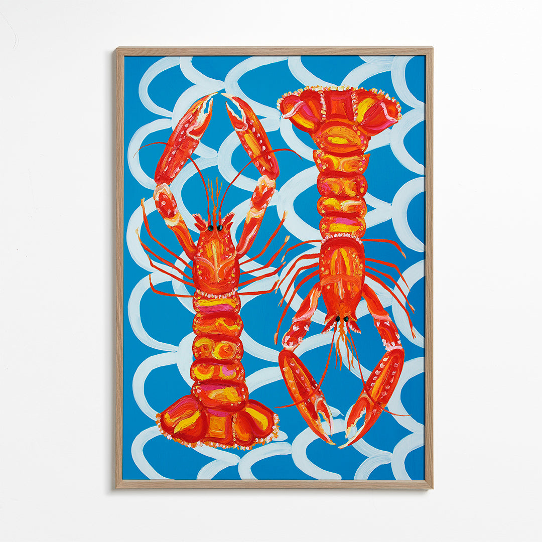 Langoustines On Blue