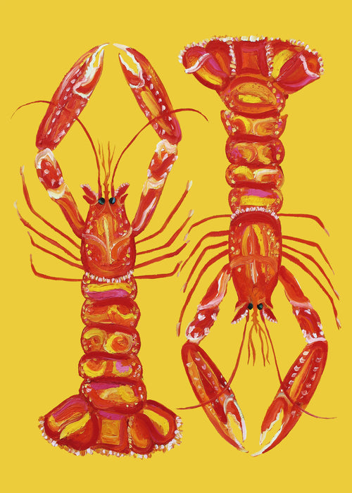 Langoustines On Yellow - Unframed art print