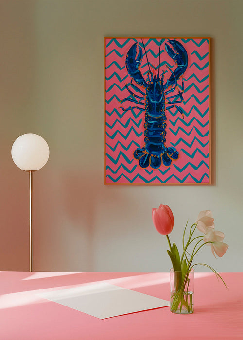 Kreeft blauw op zigzag patroon