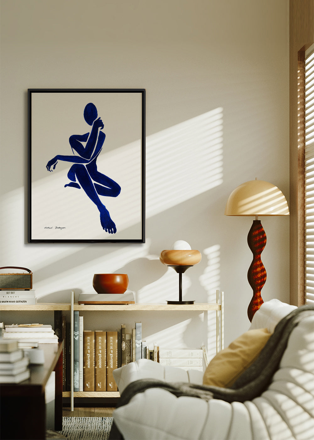 Abstracte blauwe figuur