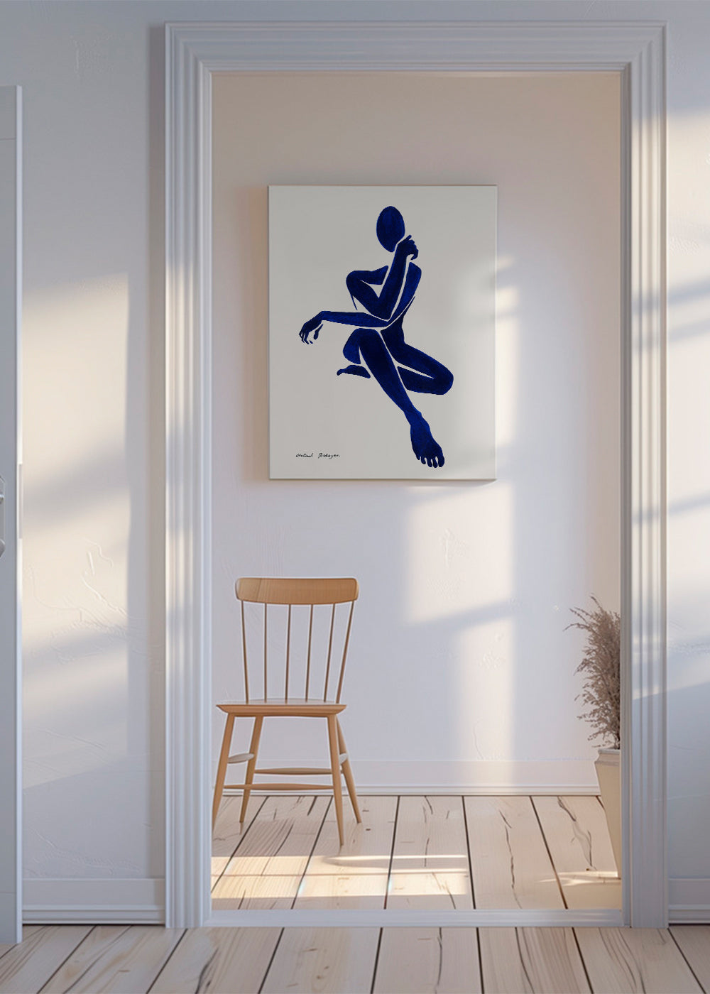 Abstracte blauwe figuur