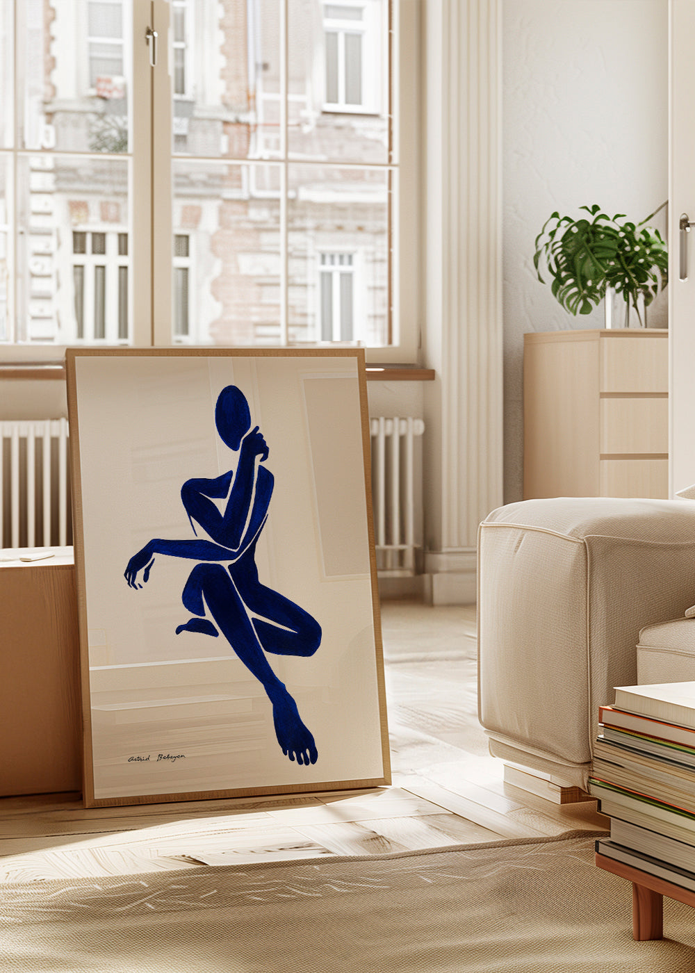 Abstracte blauwe figuur