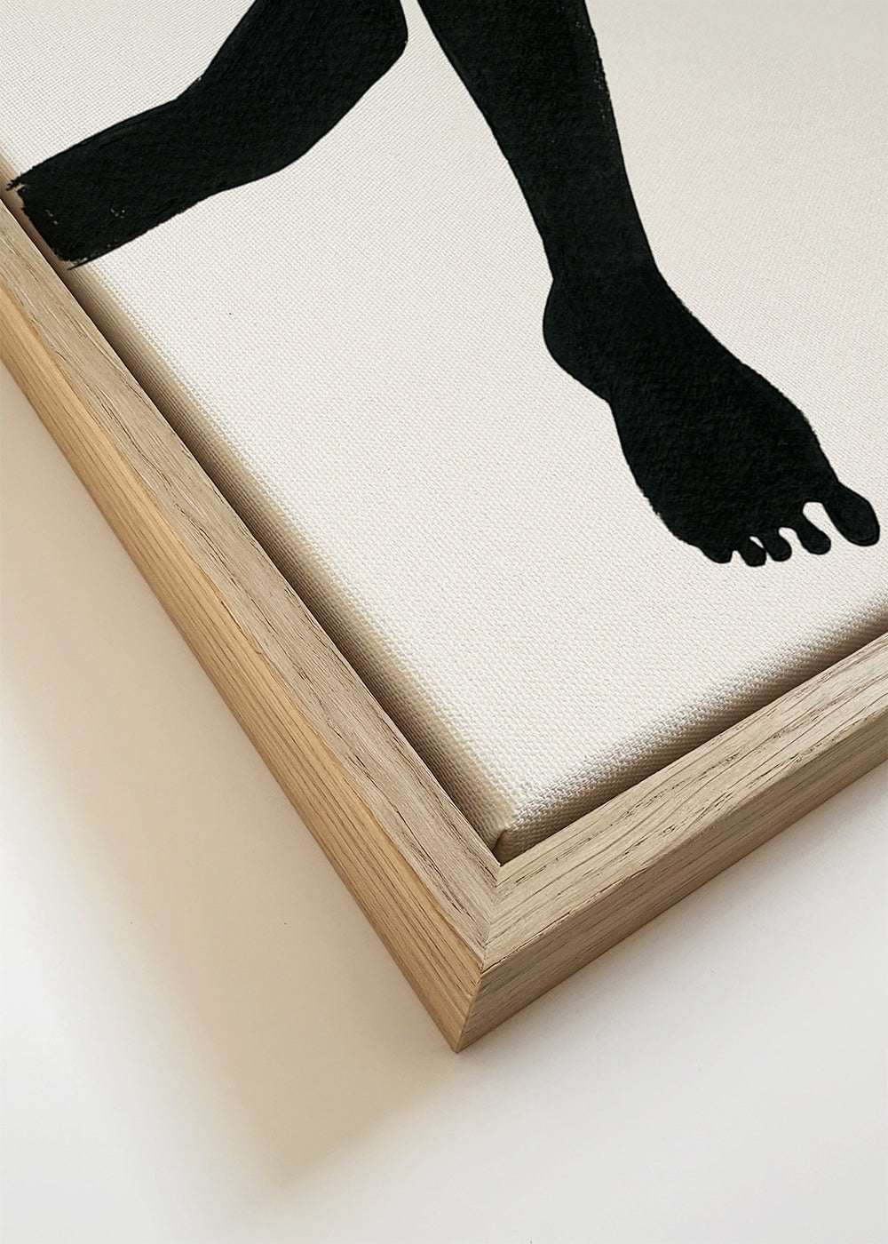 Zwart-wit kunst met liggende vrouwensilhouet