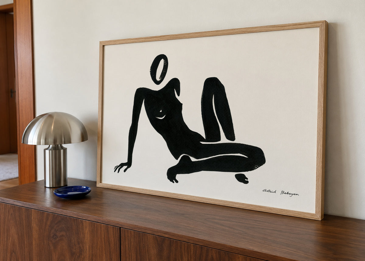 Black figure #3 - Framed poster in an interior