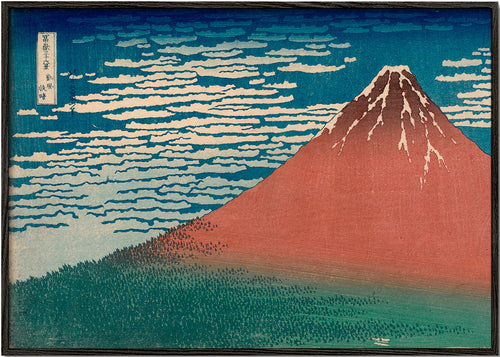 Cuadro de paisaje: Mount Fuji rood in Japanse prent