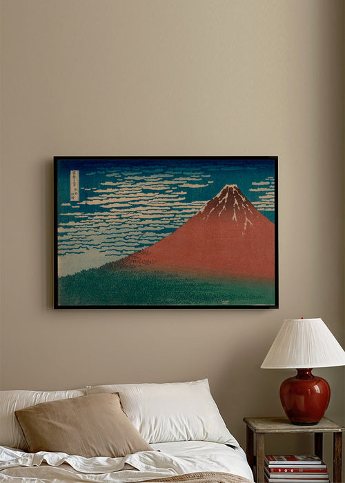 Cuadro de paisaje: Mount Fuji rood in Japanse prent