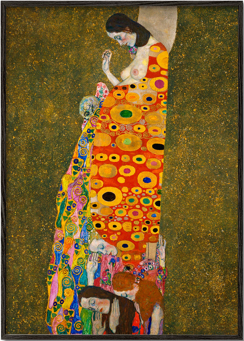 Abstract kunstwerk met gouden figuur en circulaire motieven