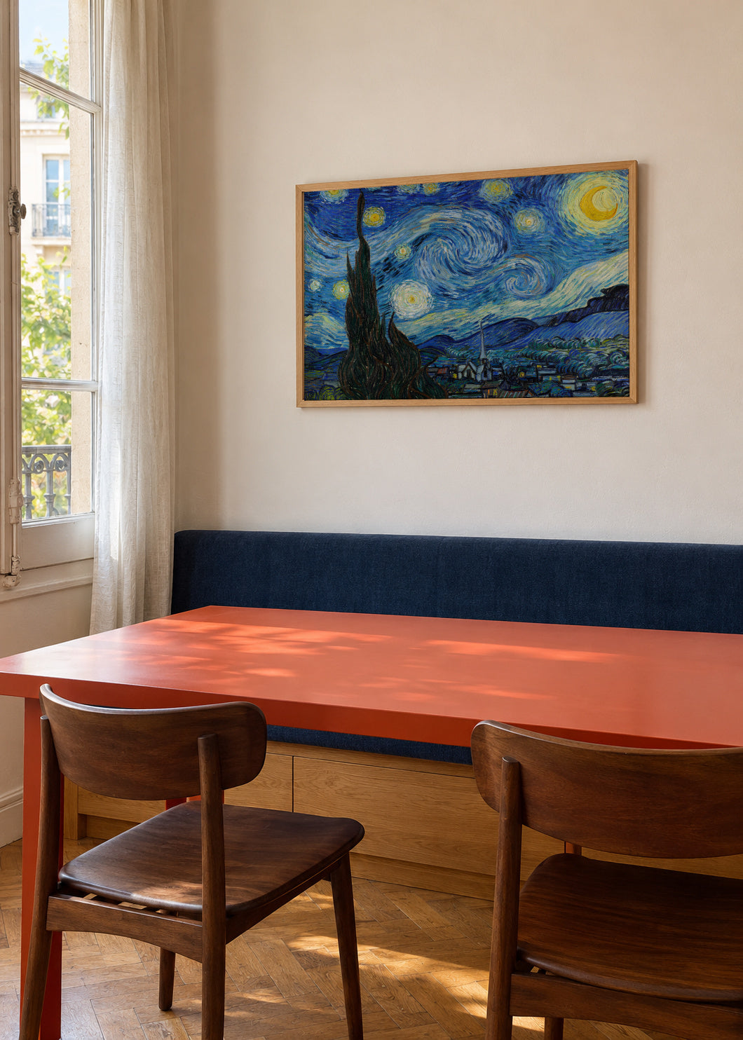 The Starry Night - Van Gogh - Framed poster in an interior