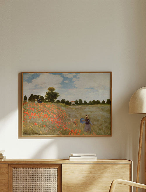 Botanische poster met klaprozenveld