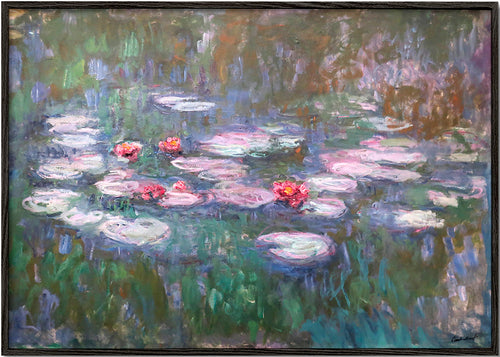 Botanische print: waterlelies in impressionistische olie