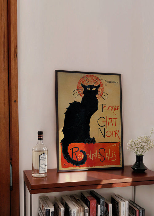 Zwarte kat vintage poster