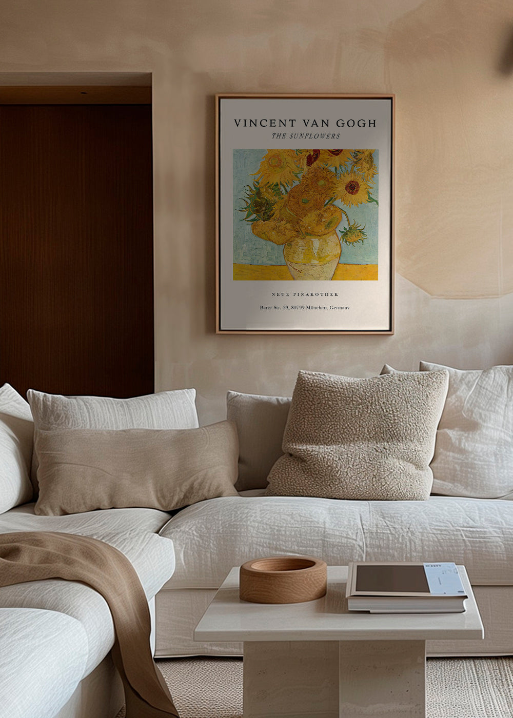 Botanische poster: Zonnebloemen in gele vaas