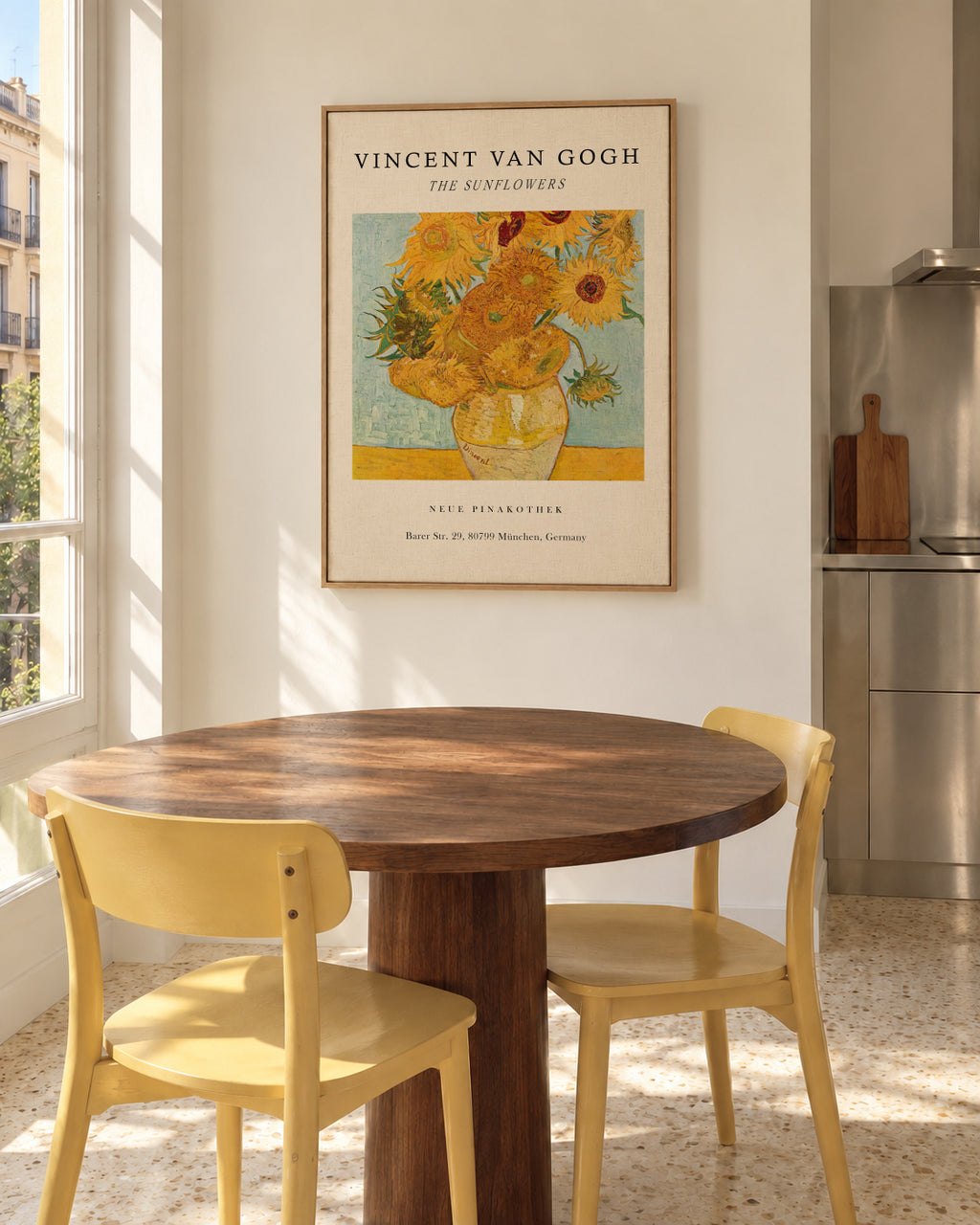 The Sunflowers Exhibition - Van Gogh - Framed canvas in an interior