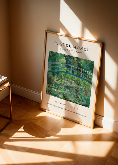 Botanische poster: Waterlily vijver en brug