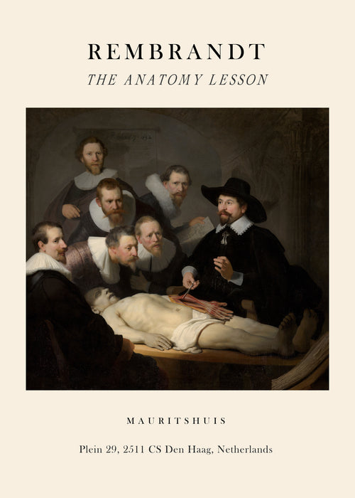 The Anatomy Lesson of Dr Nicolaes Tulp Exhibition - Rembrandt - Unframed art print