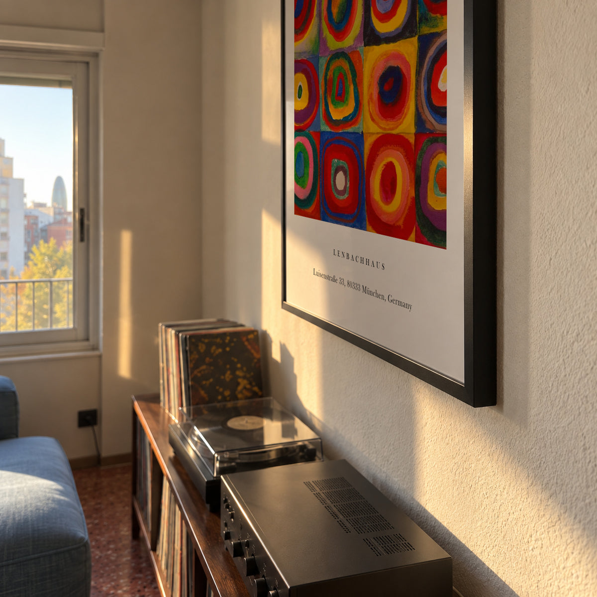Colour Study - Squares and Concentric Rings Exhibition White - Vasili Kandinsky - Framed poster detail