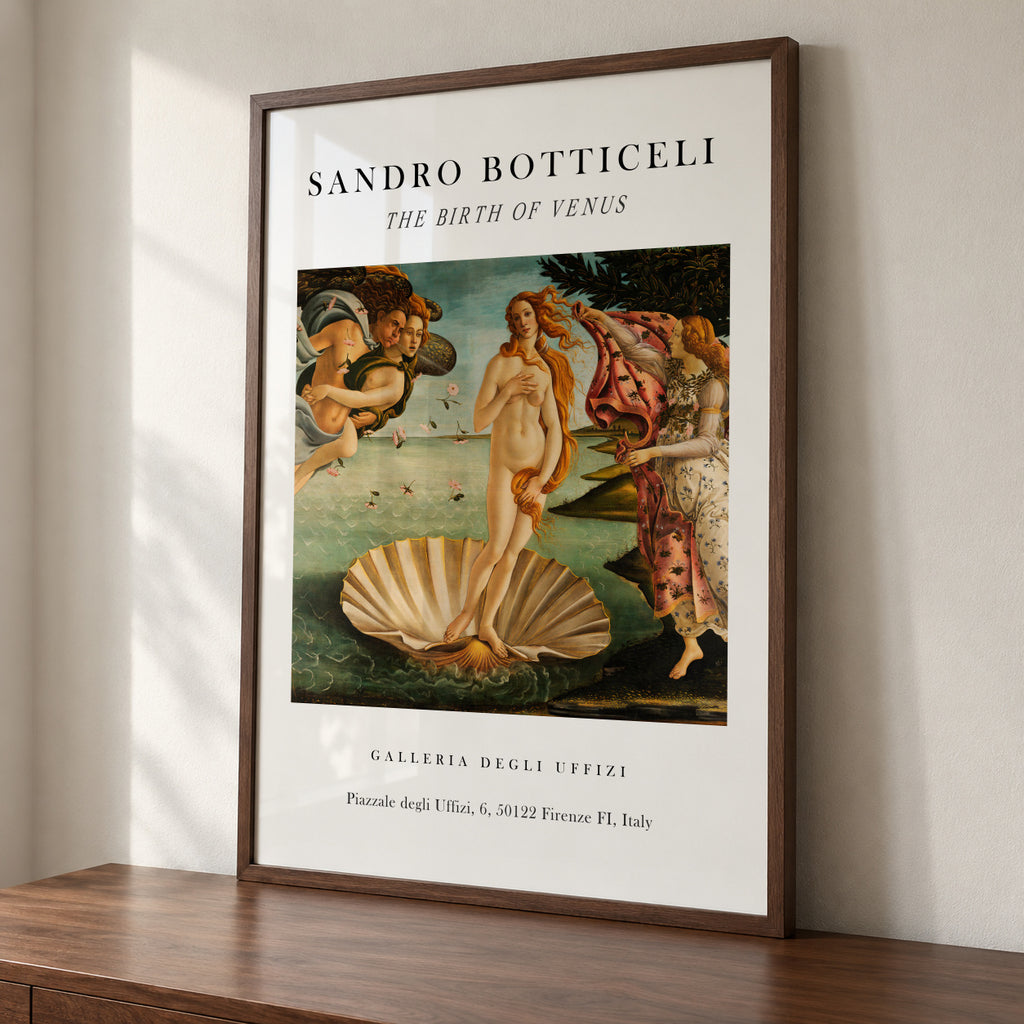 La Nascita di Venere Exhibition White - Sandro Botticelli - Framed poster detail