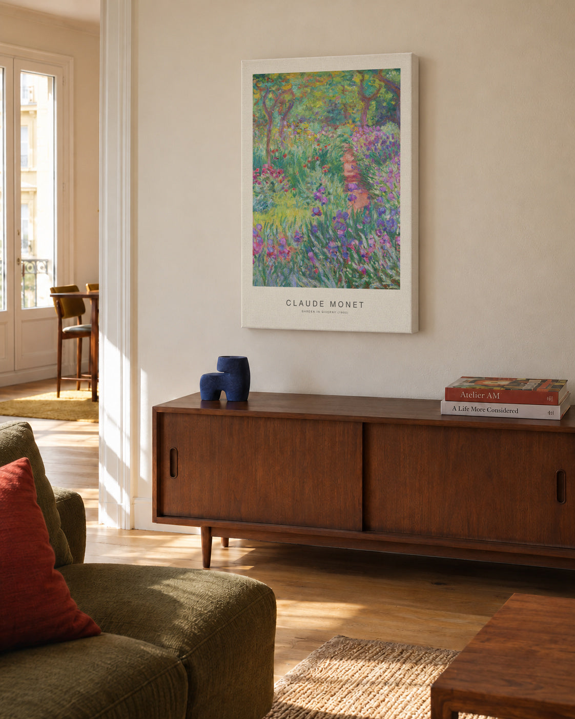 Garden in Giverny (Special Edition) - Claude Monet - Unframed canvas in an interior