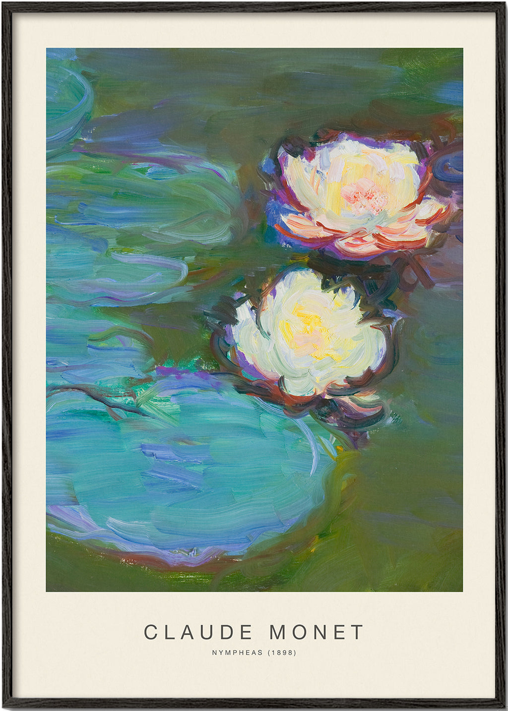 Botanische print Waterlelies compositie