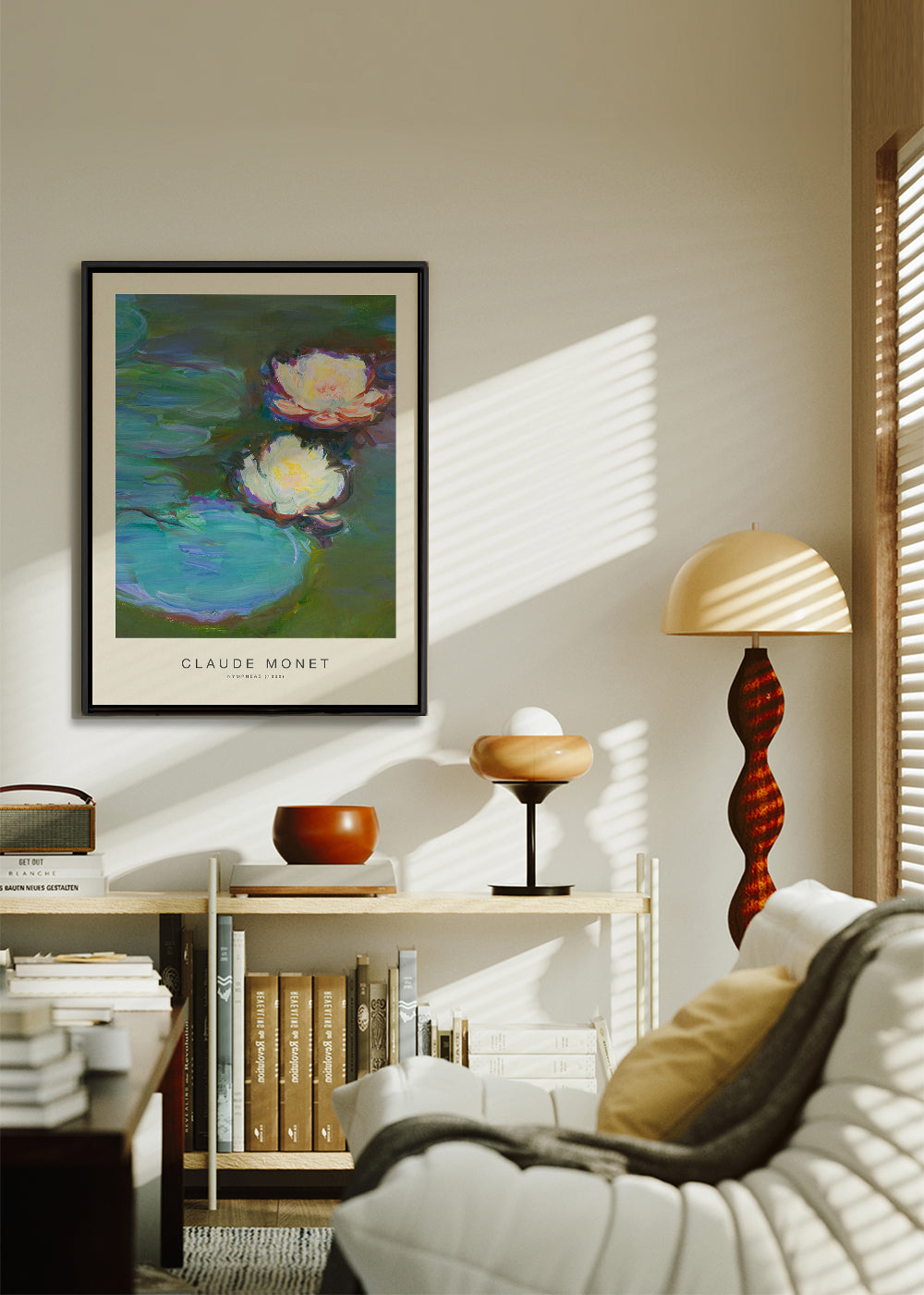 Botanische print Waterlelies compositie