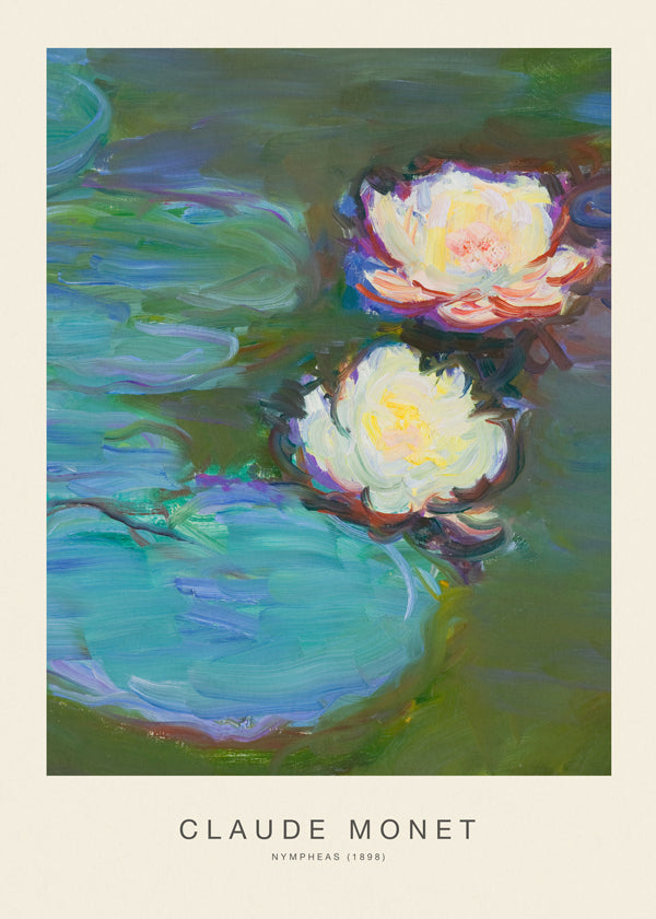 Botanische print Waterlelies compositie