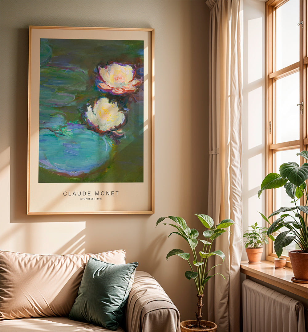 Botanische print Waterlelies compositie