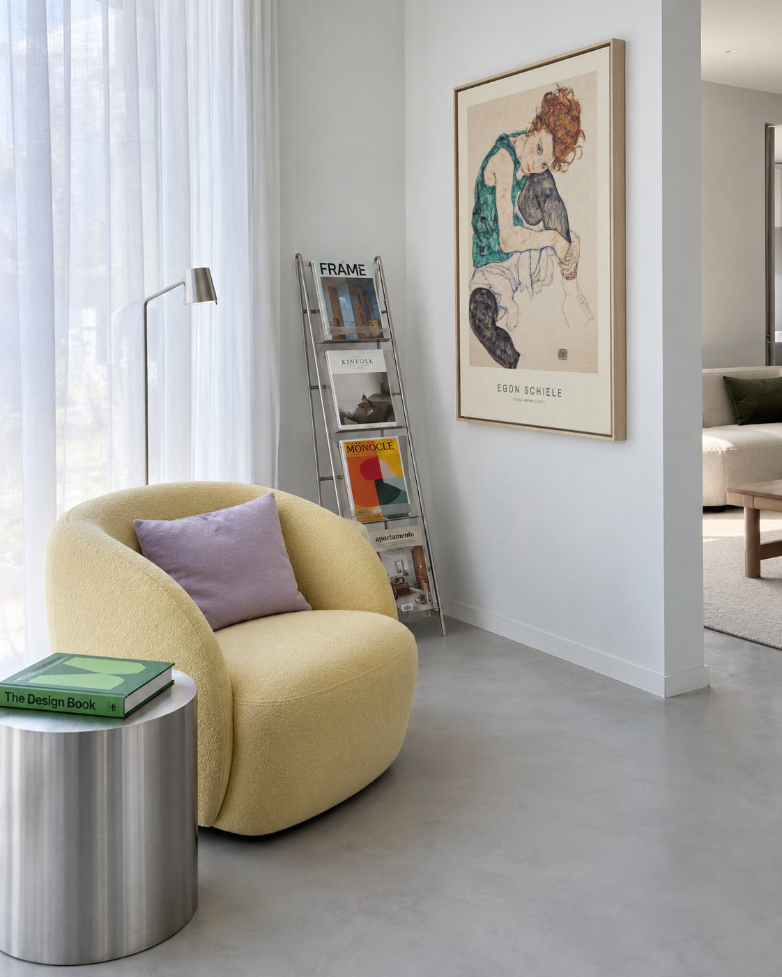 Adele Herms (Special Edition) - Egon Schiele - Framed canvas in an interior