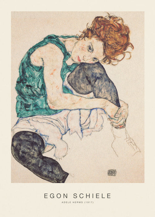 Vintage poster: Adele Herms portret van Egon Schiele