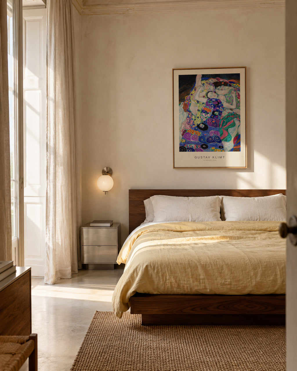 The Maiden (Special Edition) - Gustav Klimt - Framed canvas in an interior