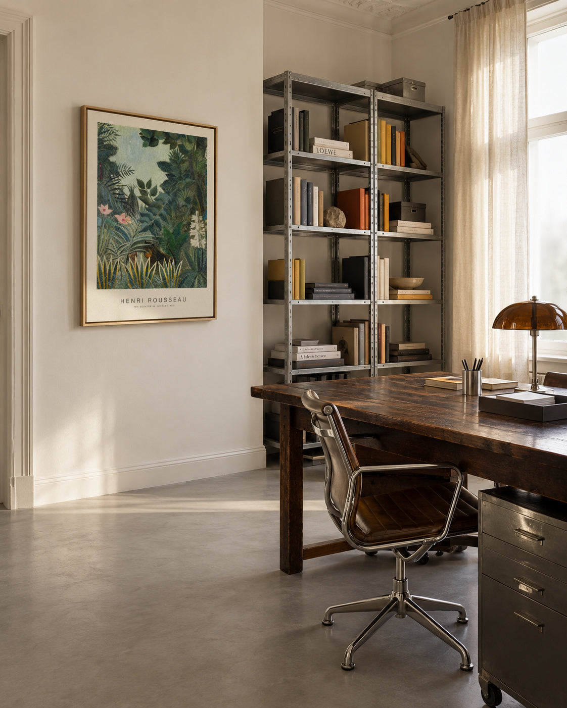 The Equatorial Jungle (Special Edition) - Henri Rousseau - Framed canvas in an interior