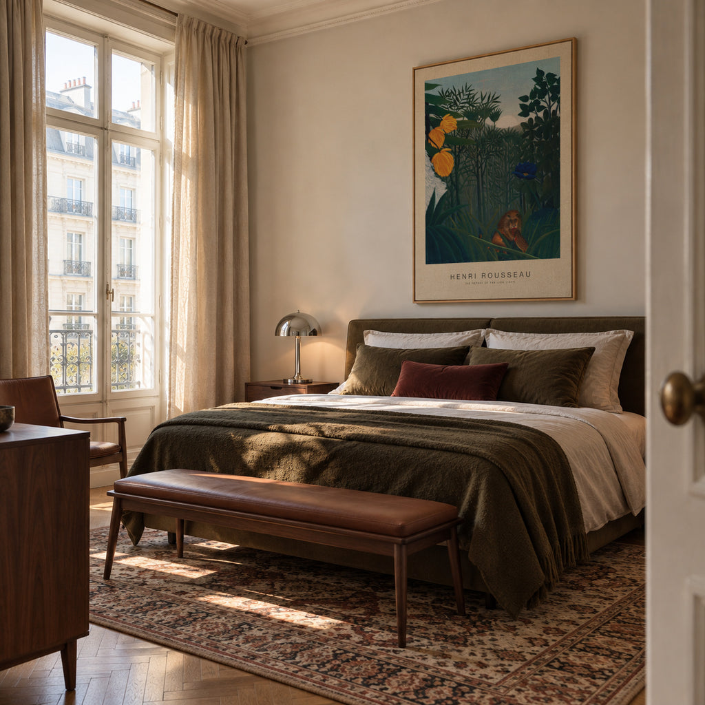The Repast of the Lion (Special Edition) - Henri Rousseau - Framed canvas in an interior