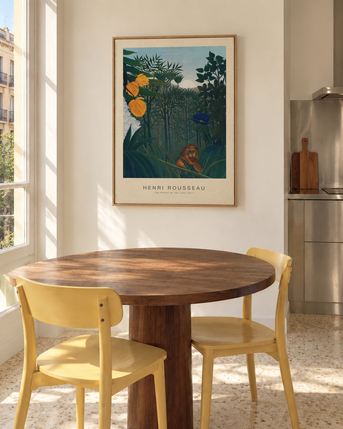 The Repast of the Lion (Special Edition) - Henri Rousseau - Framed canvas in an interior