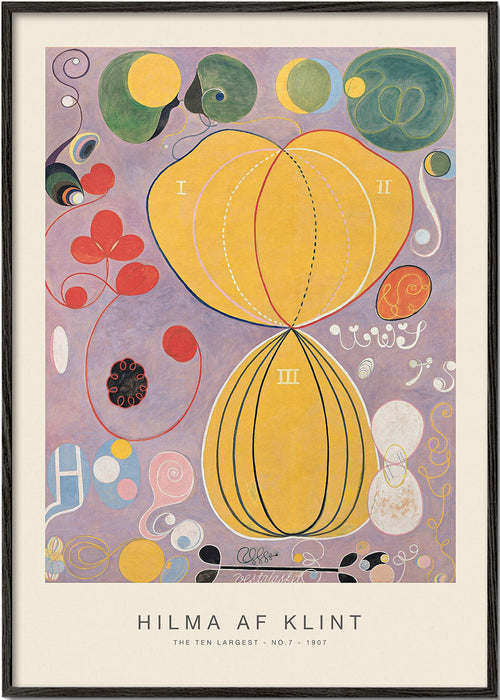 Abstract kunstwerk met botanische vormen en gele cirkels