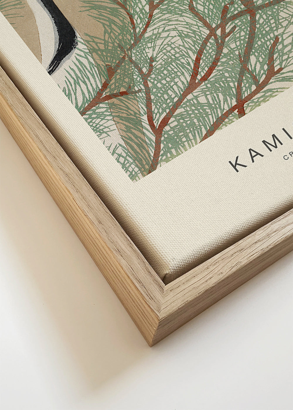 Artwork Japanse kraanvogels tussen dennen