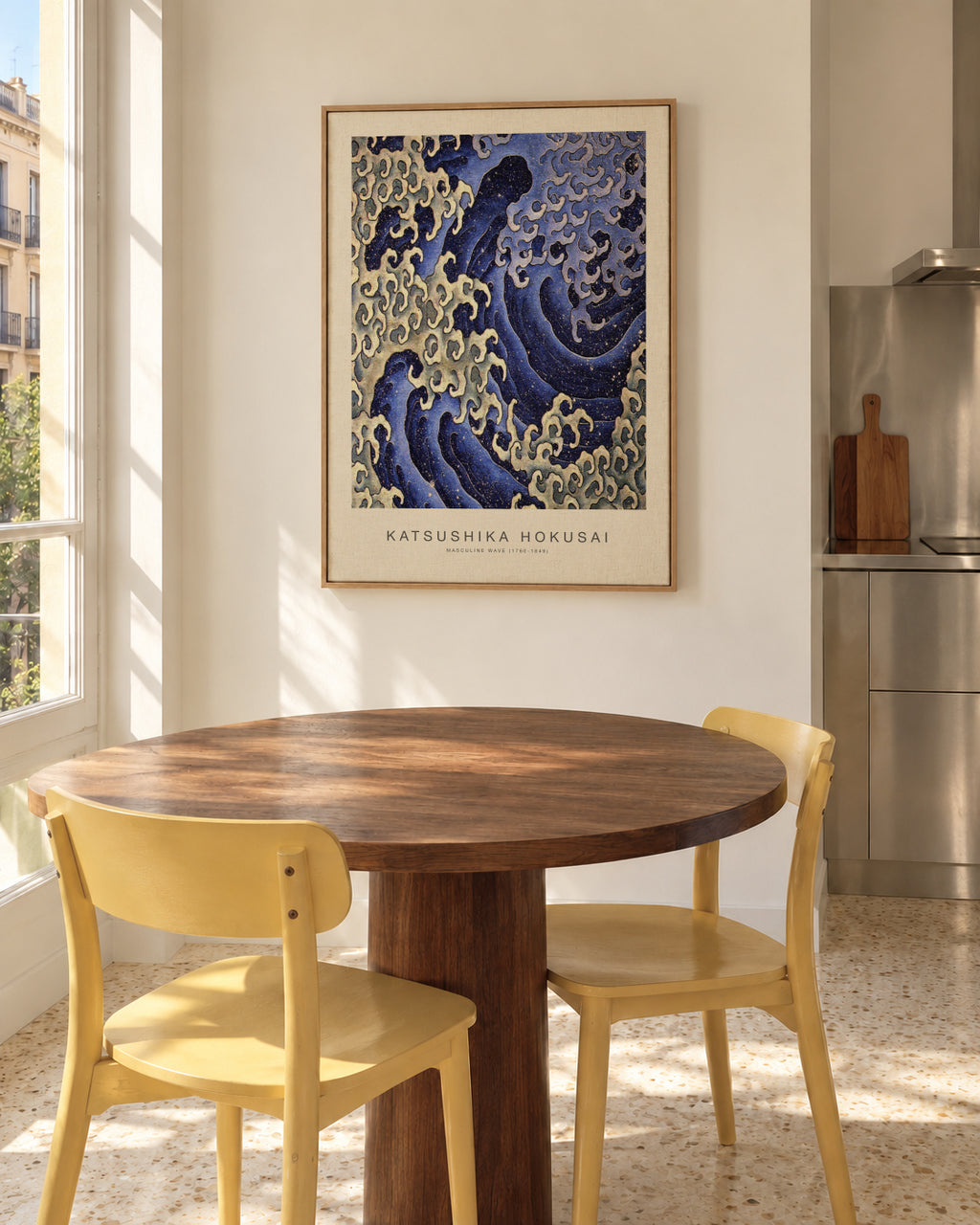 Masculine Wave (Special Edition) - Katsushika Hokusai - Framed canvas in an interior