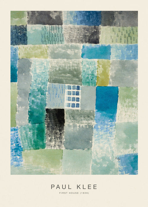 Abstract schilderij in geometrische aquarel