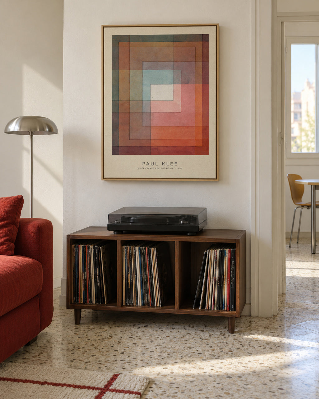 White Framed Polyphonically (Special Edition) - Paul Klee - Framed canvas in an interior