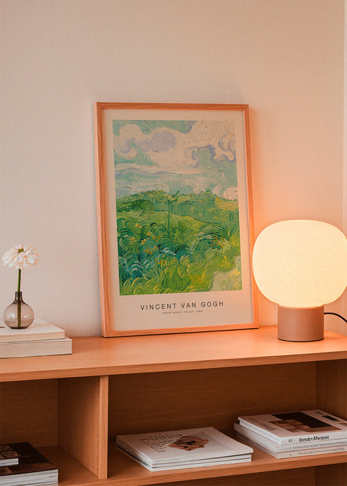 Landschapskunst met groene graanvelden en expressieve penseelvoering