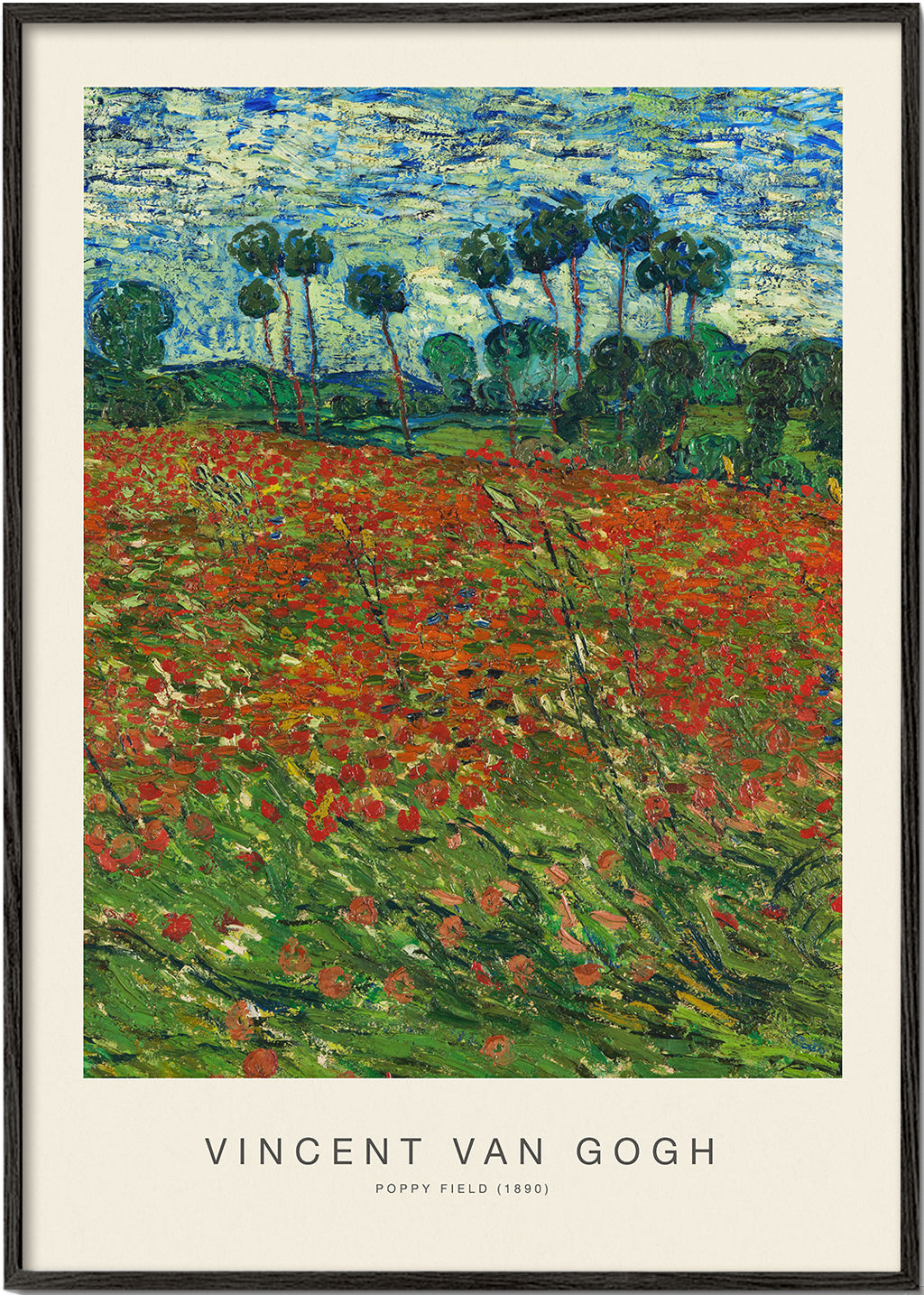 Landschap kunst: Klaprozenveld met schilderachtig gebaar