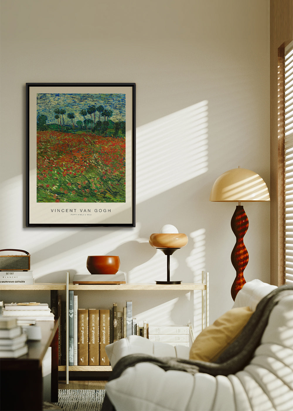 Landschap kunst: Klaprozenveld met schilderachtig gebaar