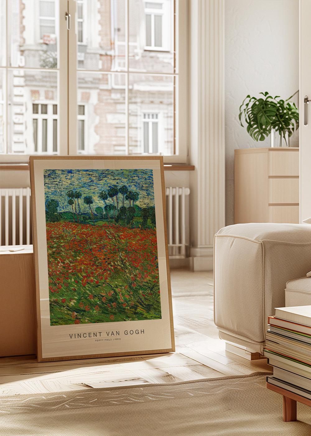 Landschap kunst: Klaprozenveld met schilderachtig gebaar