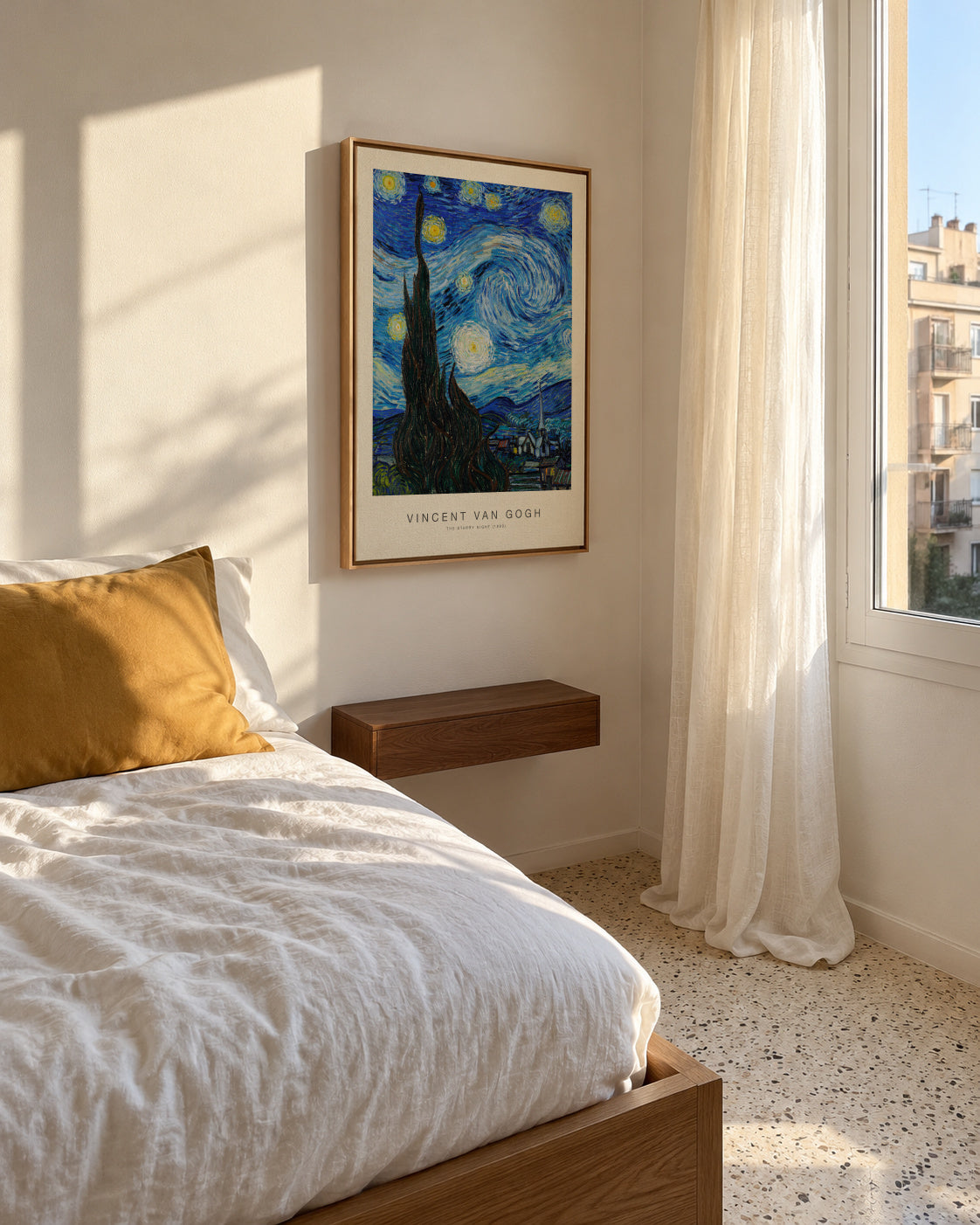 The Starry Night (Special Edition) - Vincent van Gogh - Framed canvas in an interior
