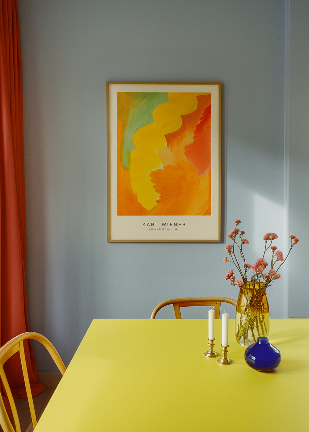 Abstracte kunst — kleurstudie geel en oranje