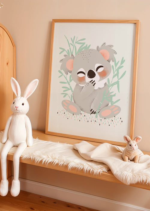 Kinderillustratie koala met glimlach