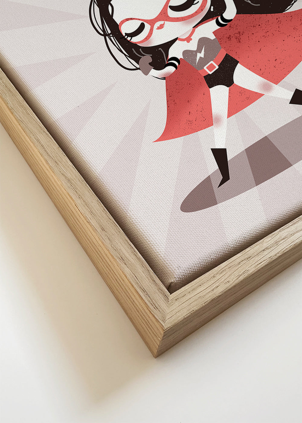 Kinderposter: Superheldin met rode cape