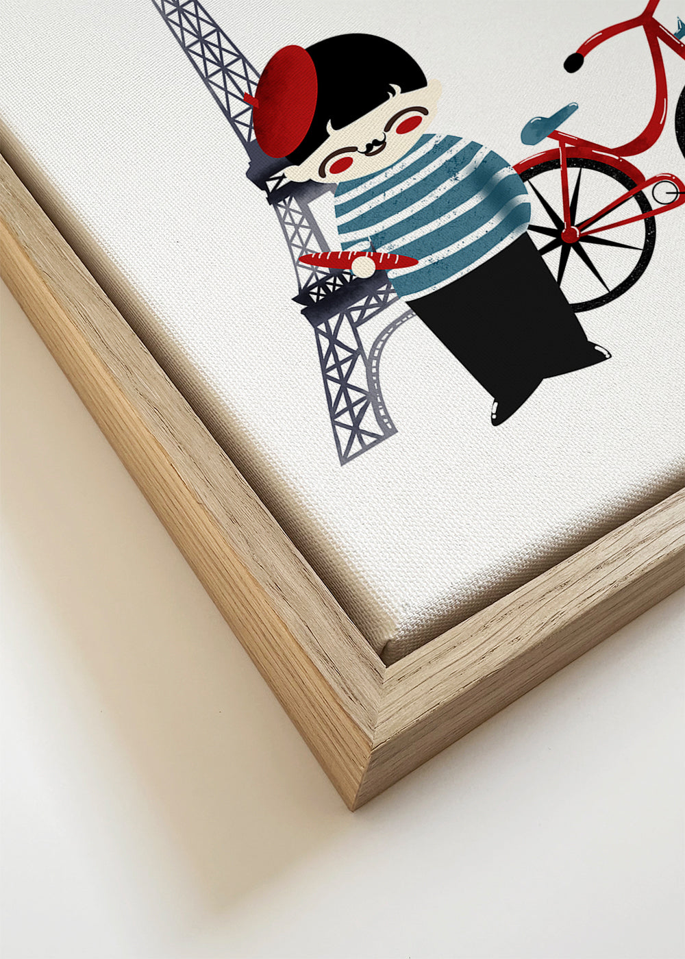 Stadskunst: Parijs illustratie met rode fiets