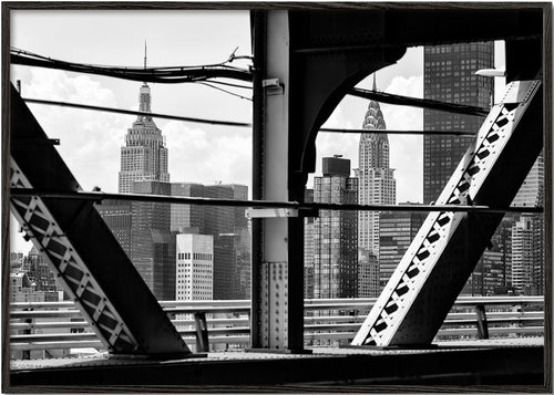 Stadsposter: Manhattan skyline zwart-wit
