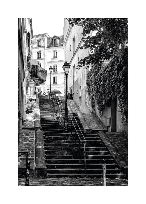Keuken kunst: Montmartre-trappen in zwart-wit