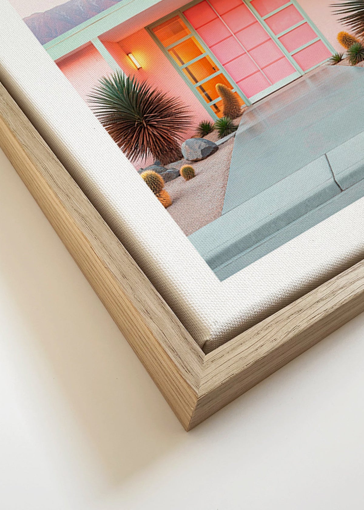 Botanischer Druck Palm Springs Rosa – Canvas detail