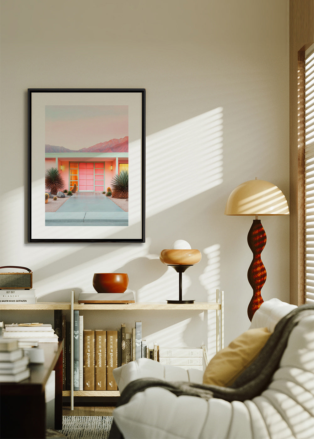 Botanischer Druck Palm Springs Rosa – Canvas2